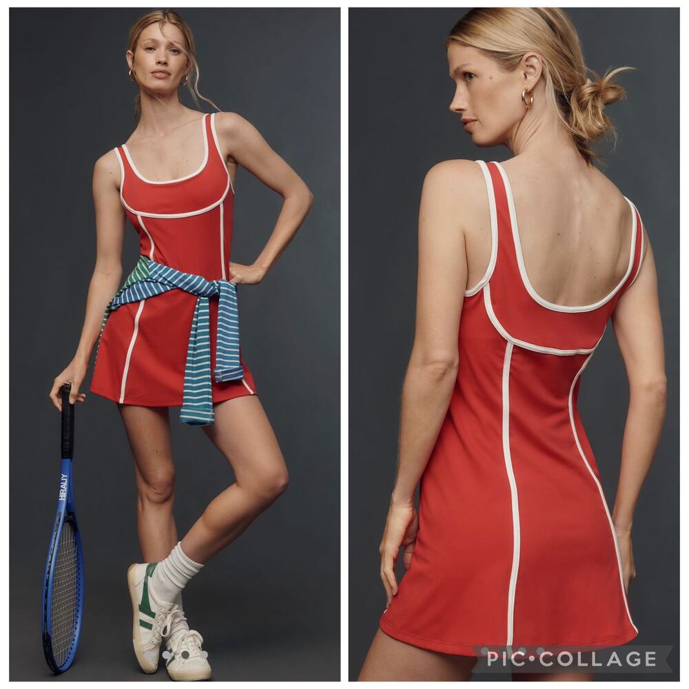 Anthropologie Daily Practice Red Workout Active Dress Built in Shorts Size XL